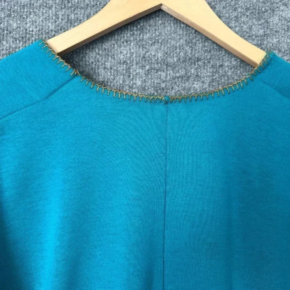 Vintage Southwest Top Womens S Turquoise Knit Embroidered Dolman Sleeve Shirt - Picture 8 of 15